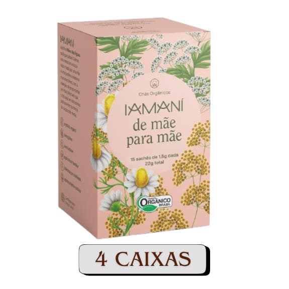 Chá Orgânico De Mãe Para Mãe 4 caixas 15 Sachês Iamaní