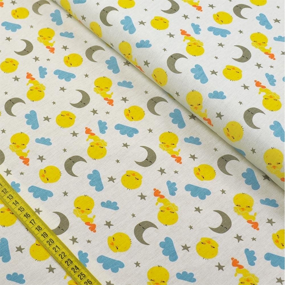 Tecido Estampado para Patchwork - Warner Bros: Looney Tunes Baby Piu Piu Soninho (0,50x1,40)