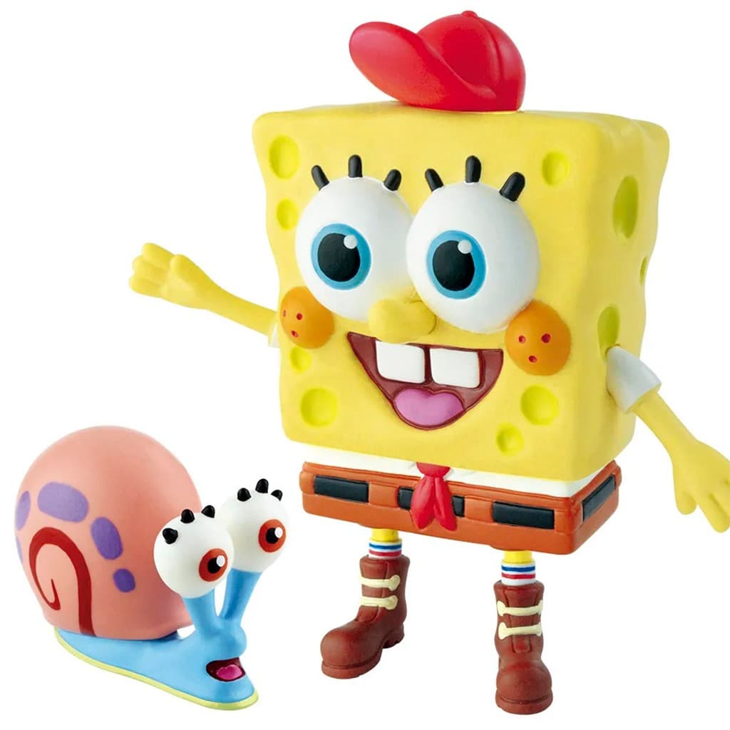 Boneco Bob Esponja E Garry Vinil Articulado 3076 Líder Brinquedos