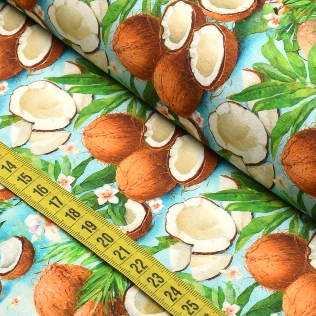 Tecido Estampado para Patchwork - Salada de Frutas : Cocos (0,50x1,50)