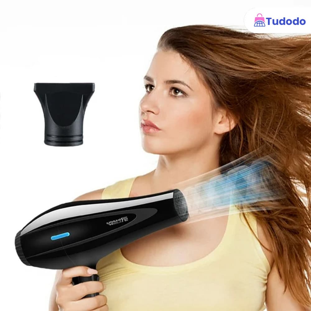 Secador de cabelo profissional - potente e rápido, anti-frizz, cabelos saudáveis