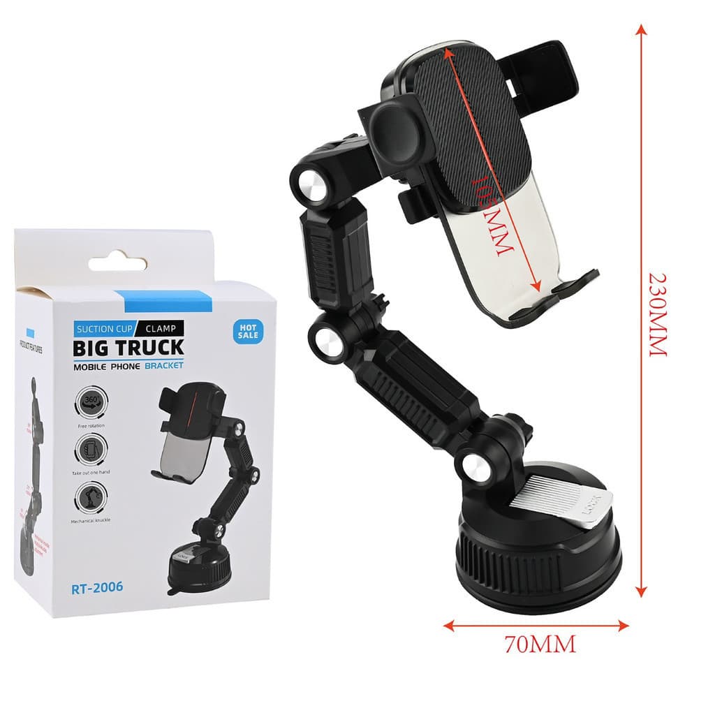 Suporte Celular Automotivo 360° Para Painel E Para-Brisa Braço Ajustável Universal Para Smartphone