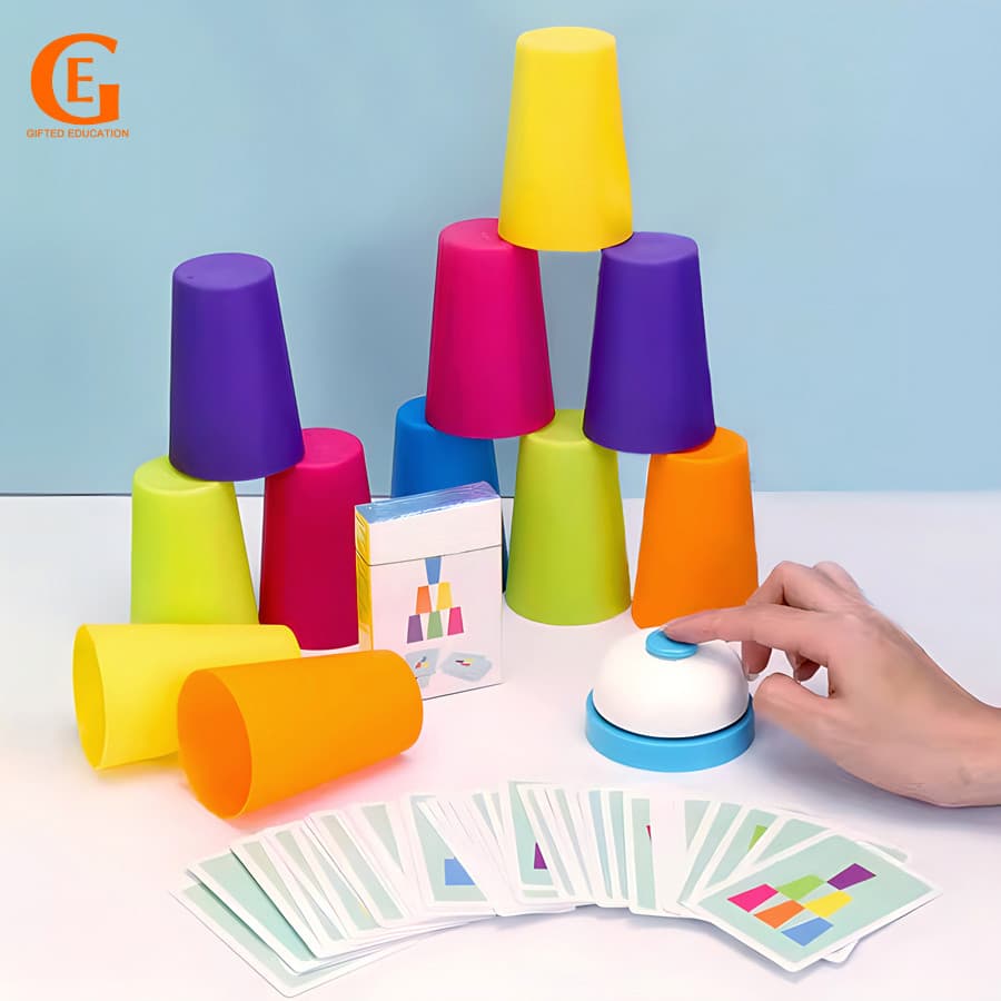 Crianças Quebra-Cabeça Empilhamento Copo Cor Aprendizagem Classificação Brinquedo Montessori Primeira Infância Brinquedos Educativos