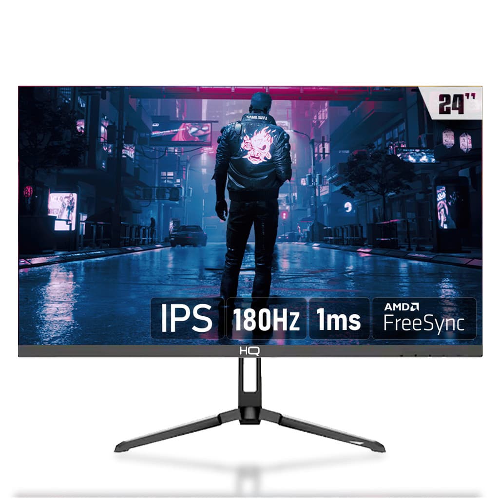 Monitor Gamer HQ Frameless Premium, 24 Pol, IPS, Full HD, 1ms, 180Hz, FreeSync, HDMI/ DP, HQ24IP18