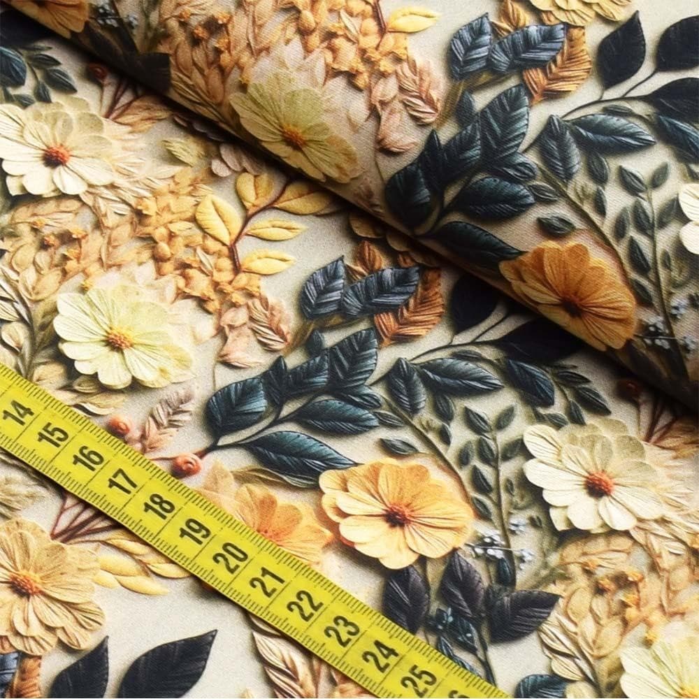 Tecido Estampado Para Patchwork - Folhas de Outono 5 (0,50x1,50)