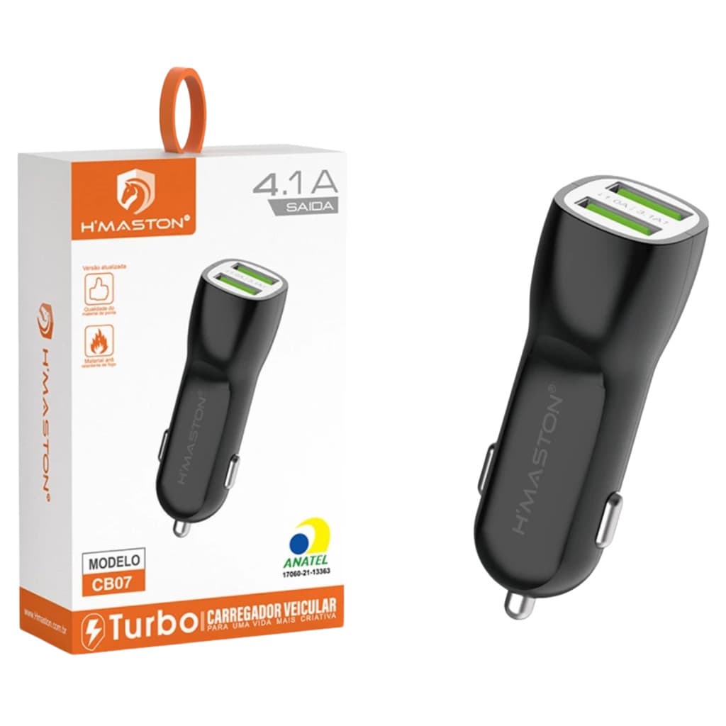 Carregador Veicular 2 Entradas USB para Celular 4.1 Turbo