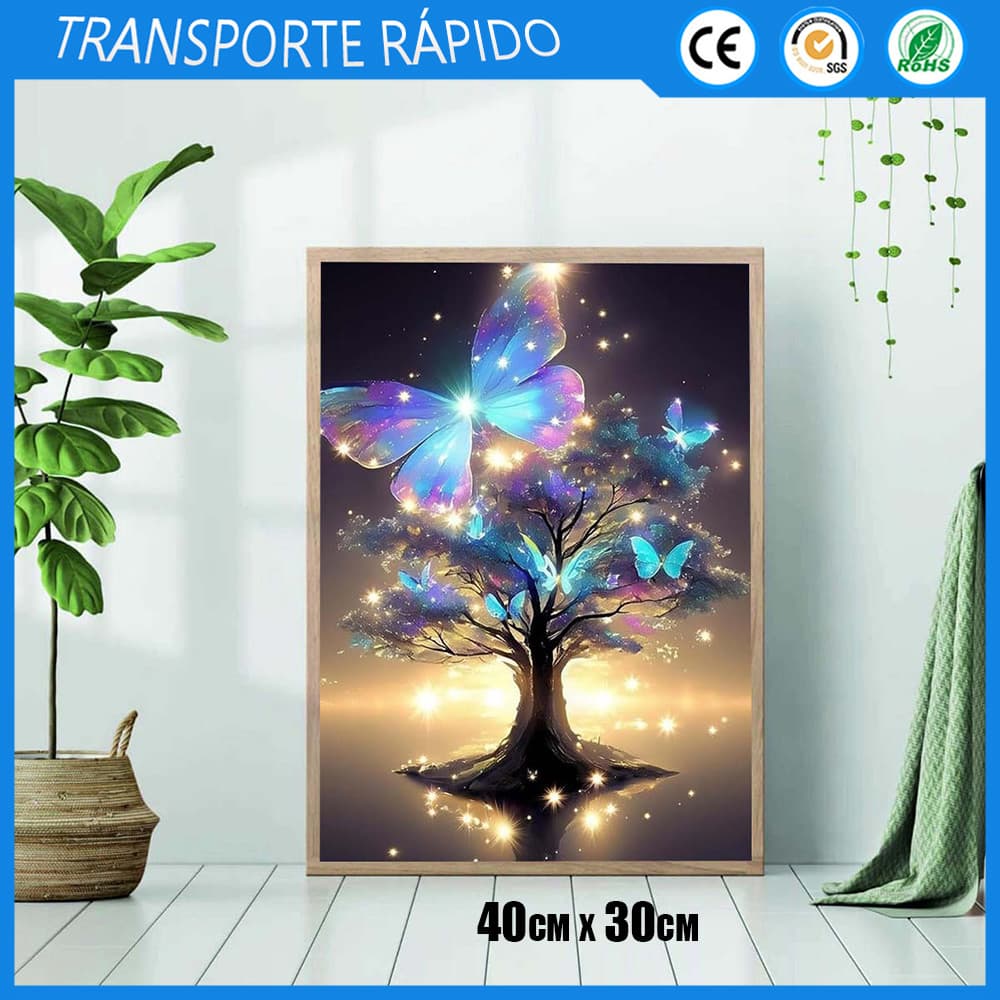 Conjunto de Pintura em Diamante Quadrado 5D 40x30cm Estrela Borboleta Decoração de Parede Decoração de Parede