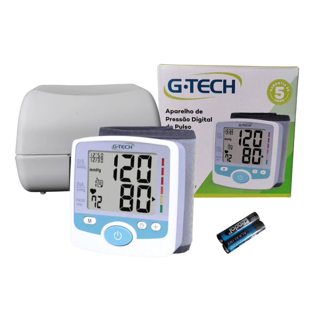 Aparelho Medidor De Pressão Arterial GP200 G-Tech Com Estojo e Pilhas