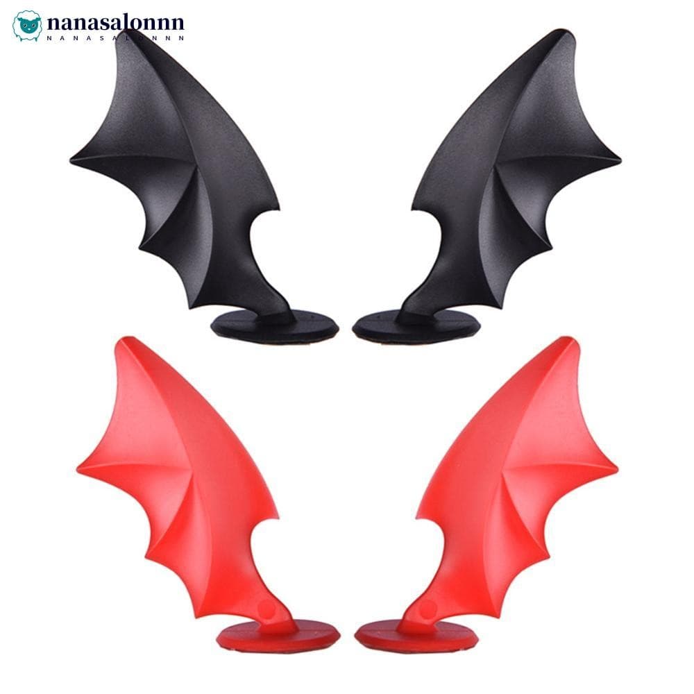 NANASALONNN 2 Peças Decoração De Capacete De Motocicleta Asas De Chifre De Diabo De Borracha Com Ventosas Para Moto Aces