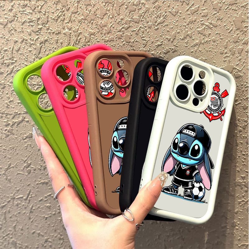 Stitch Corinthians Capinha Para iPhone 11 12 13 Pro Max Capa De Celular Silicone Anti-choque