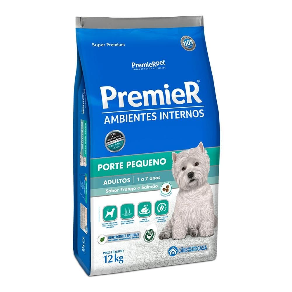 Ração PremieR Ambientes Internos Cão Pequeno Frango 12Kg