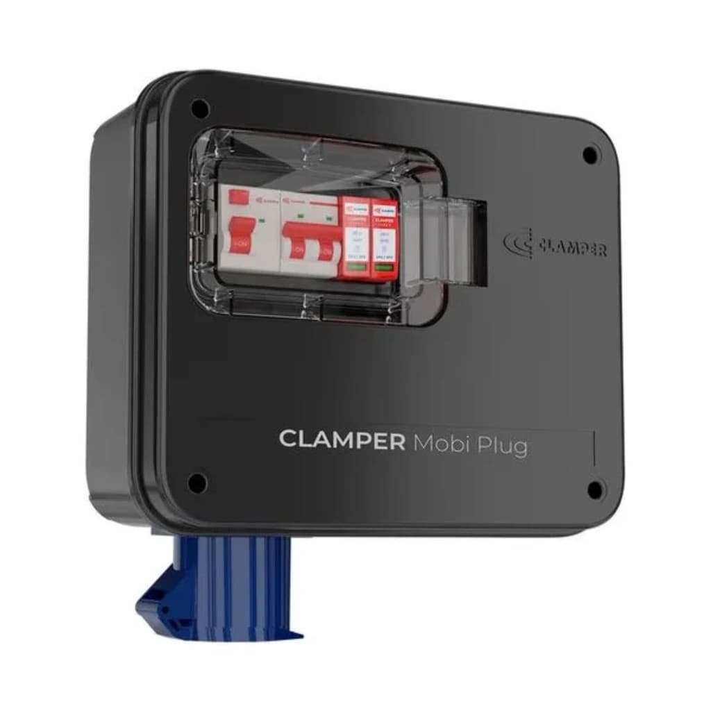 Quadro de Proteção para Carregador Veicular 32A 220V 8kW Clamper Cor Preto