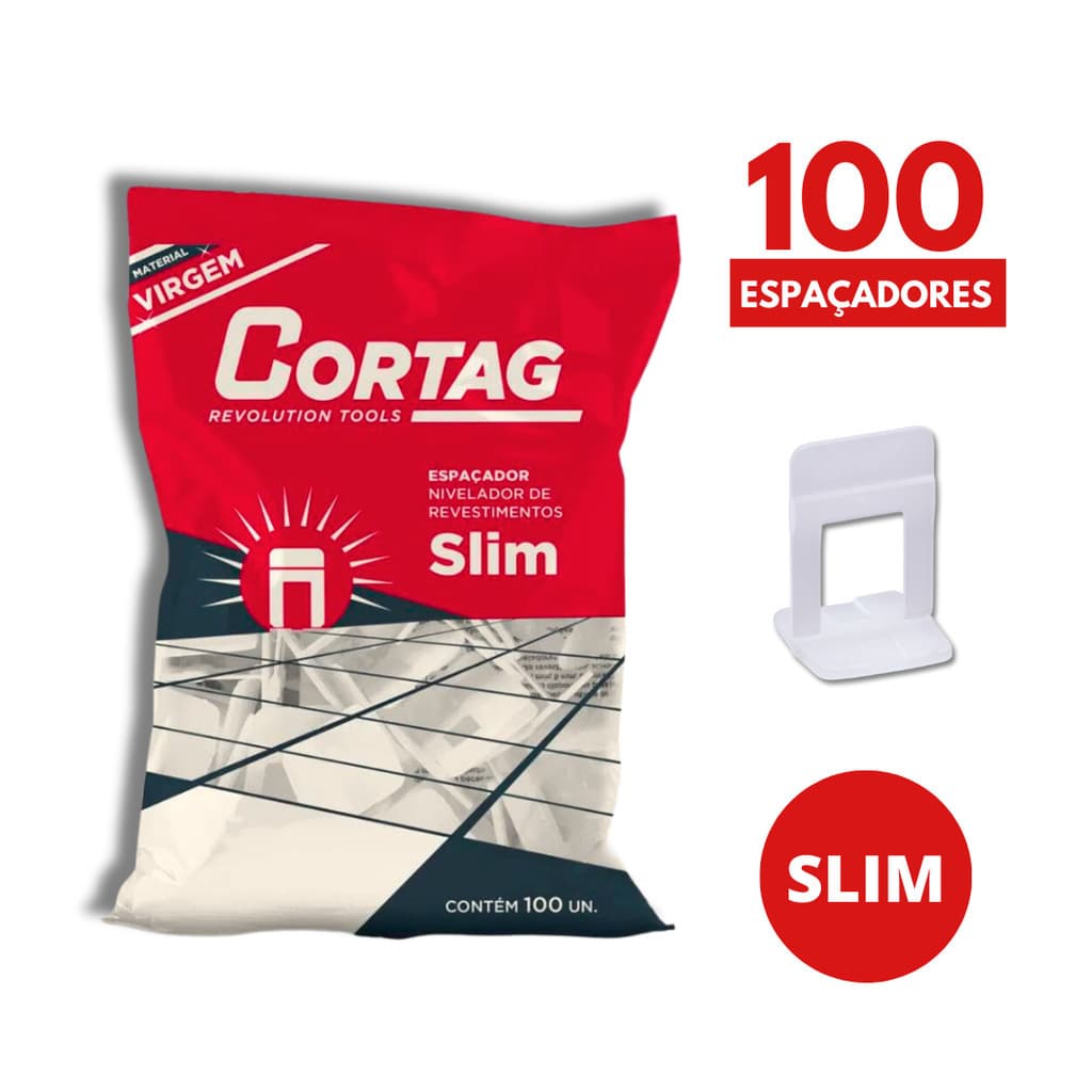 Espaçador Nivelador Piso Revestimento Slim 1,0mm 1,5mm 2,0mm Caixa 100un Cortag