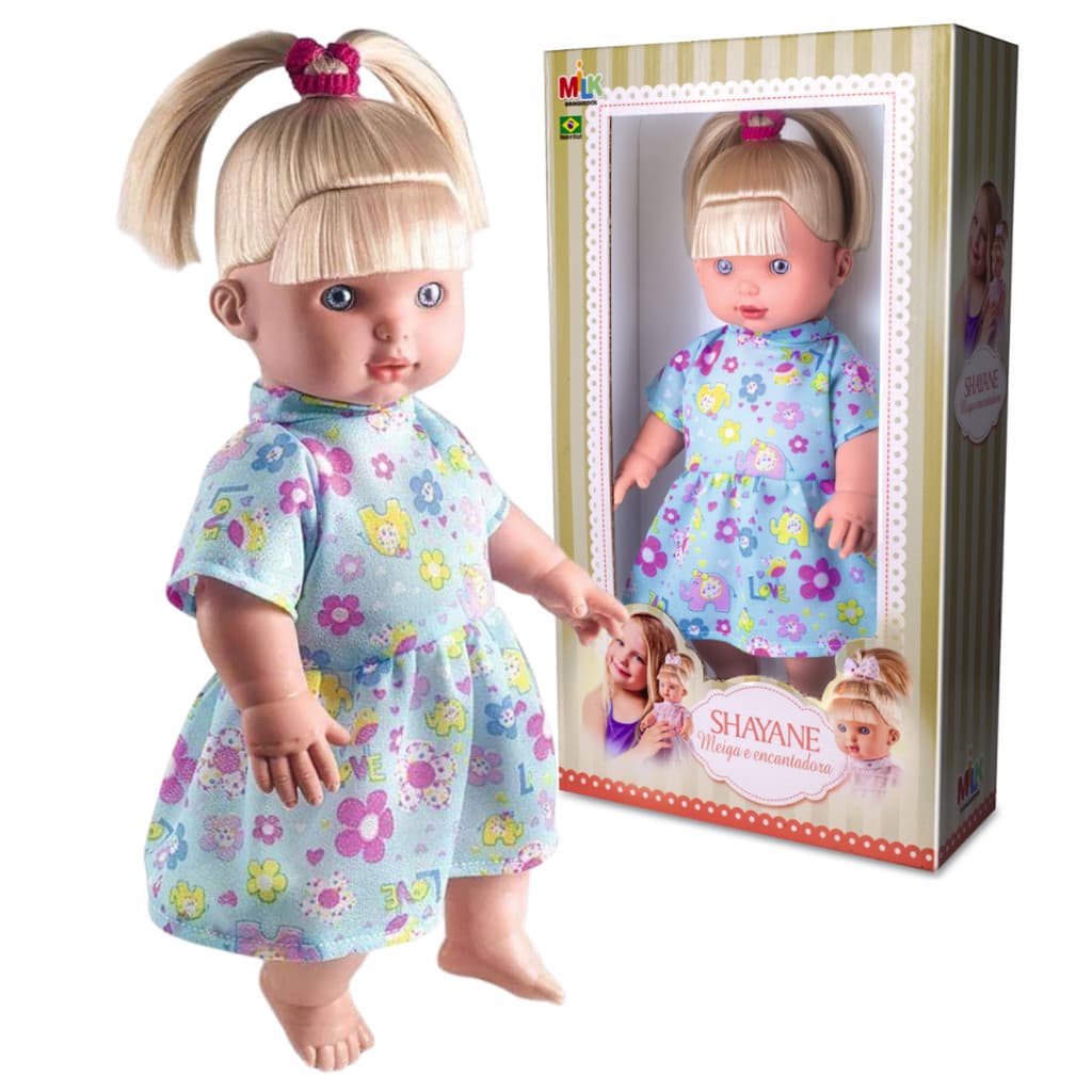 Boneca Shayane Loira Com Roupinha Fofa e Articulada Milk