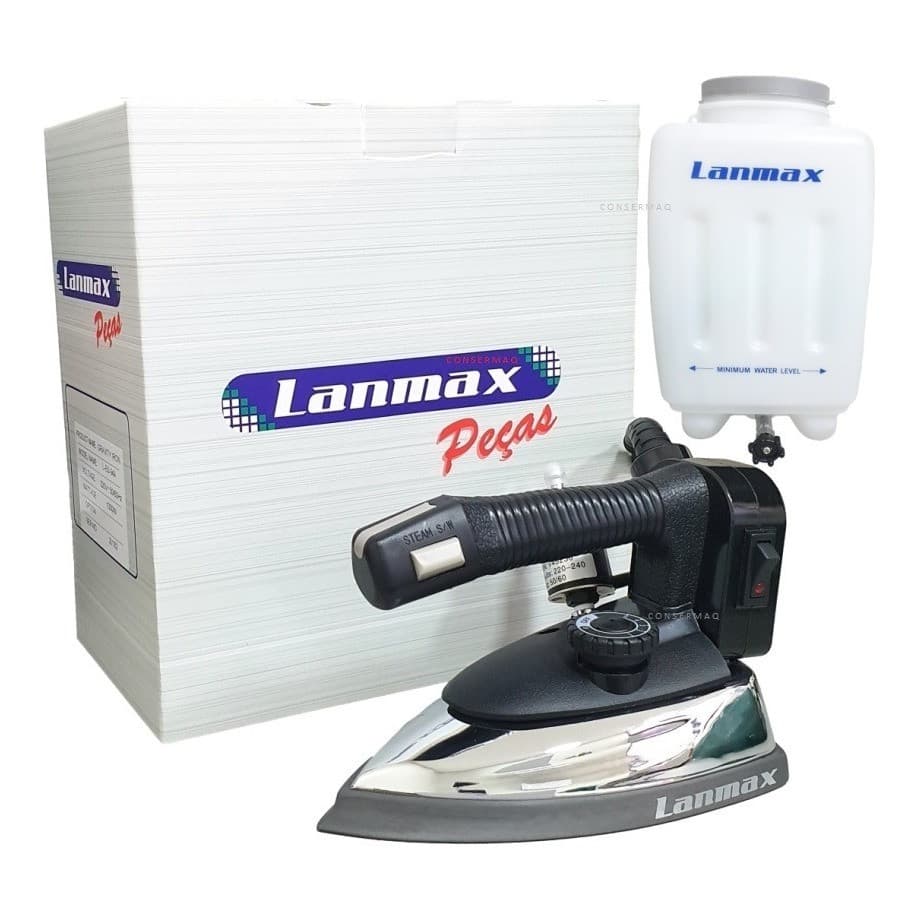 Ferro Lanmax Passar Roupas A Vapor Industrial 1300 Watts Cor Preto/Prateado 110V