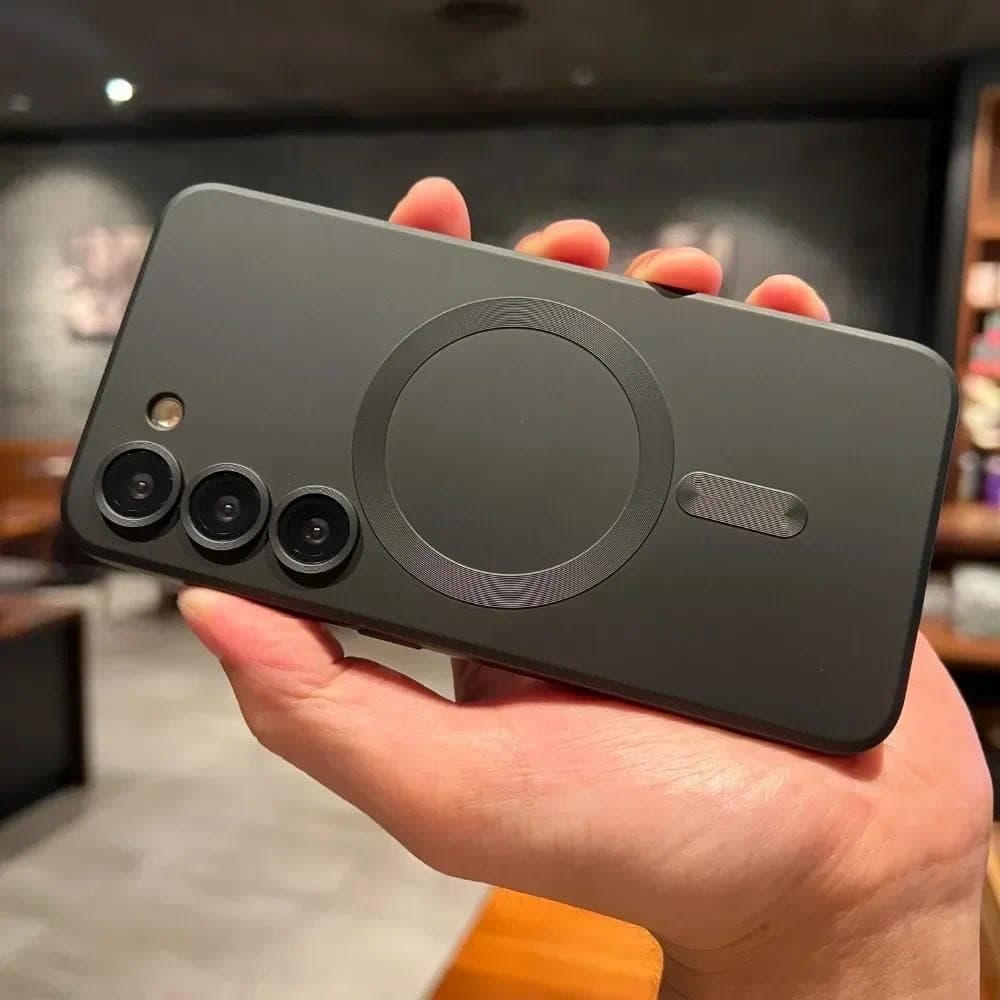 Luxo Fosco Caso Magnético Para Samsung Galaxy S24 S22 S21 S23 Ultra Plus Fe Magsafe Carregamento Sem Fio Capa Macia Acessórios