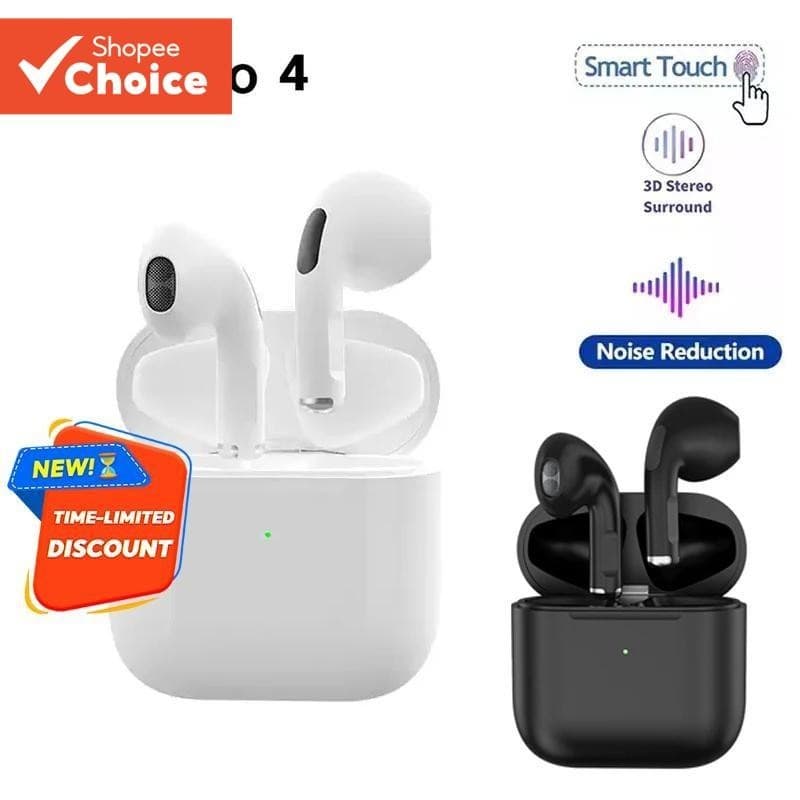 Fones De Ouvido Pro 4 TWS Sem Fio Para Jogos Música Bluetooth