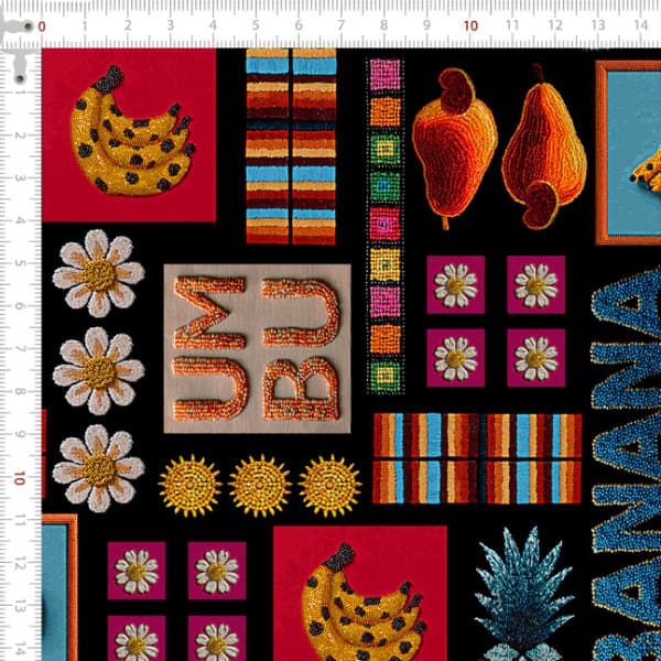 Sarja Impermeavel Estampada 0,50X1,50 Efeito 3D Arte Tropical Costura Patchwork Artesanato DIY Pano
