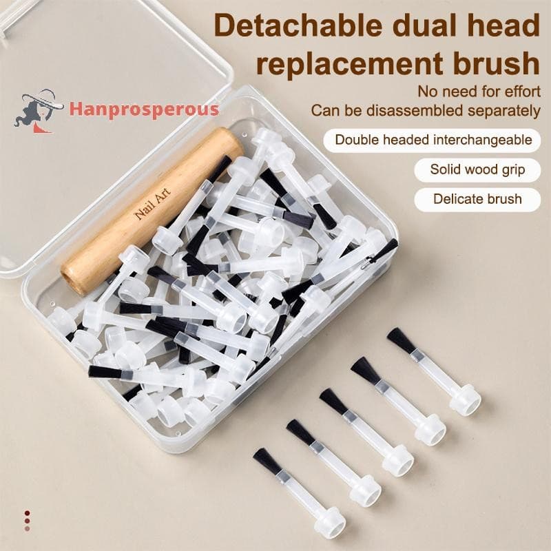 Hanprosperous > 1 Caixa Descartável Escova De Esmalte De Unha Garrafa Substituição Pincel De Arte Aplicadores Líquidos F