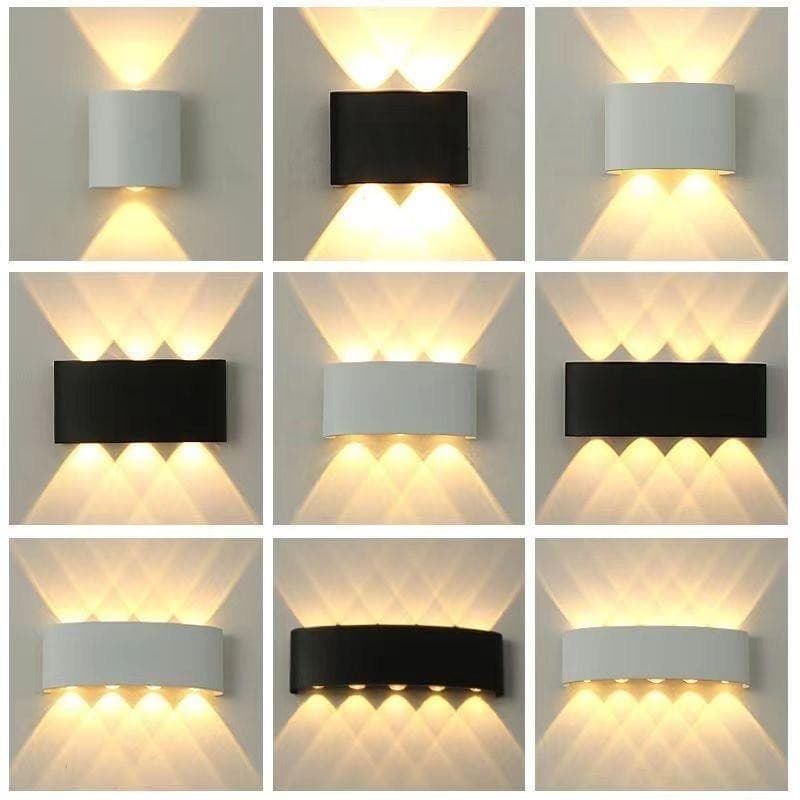 Luminária Arandela LED Meia Lua 4w/6w/8w Fachos Preta ou Branca 3000K Bivolt IP65