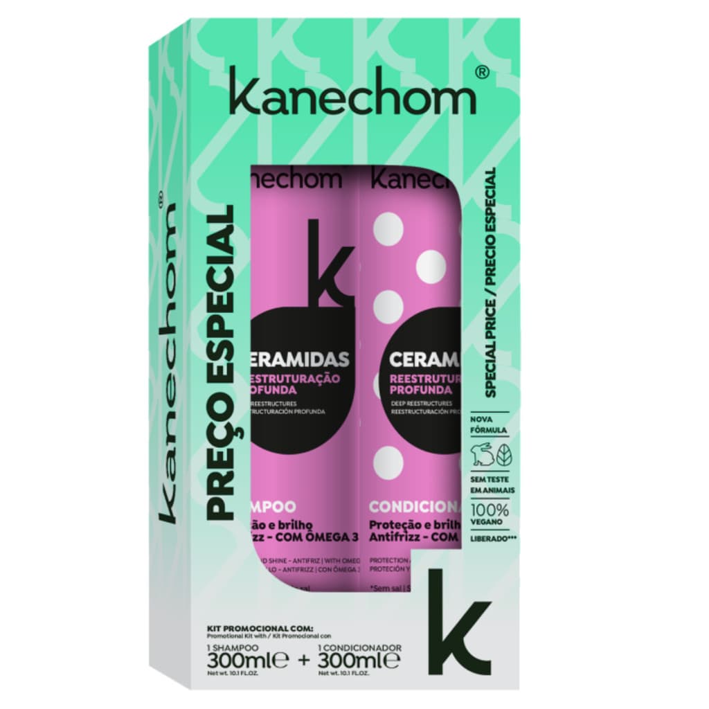 Shampoo e Condicionador Kanechom Ceramidas Reestruturação Profunda + Máscara Hidratante