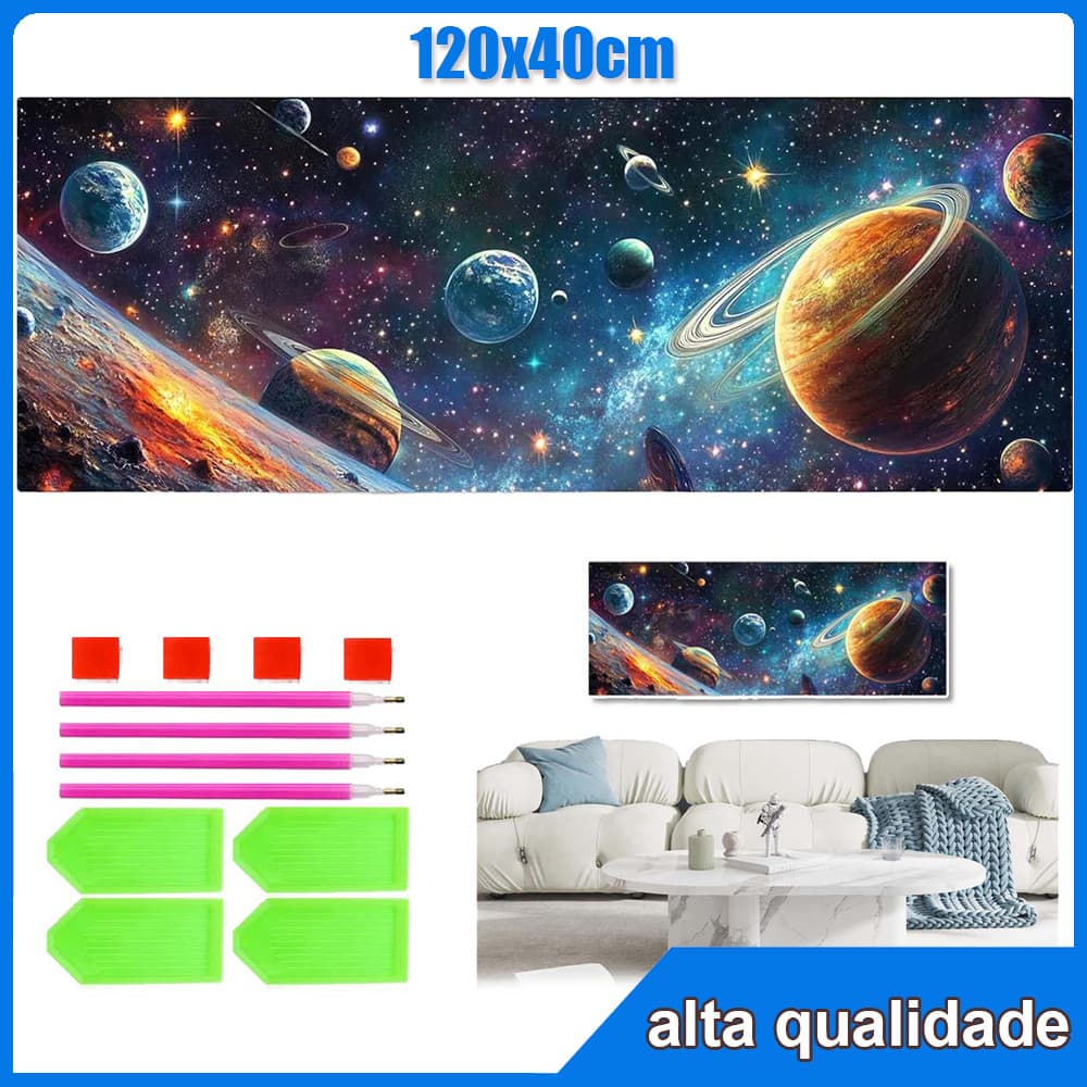 120x40cm Universo Redondo Pintura Diamante 5D Pintura de Diamante Pintura Com Diamante A Óleo 5D DIY Decorativa Pintad