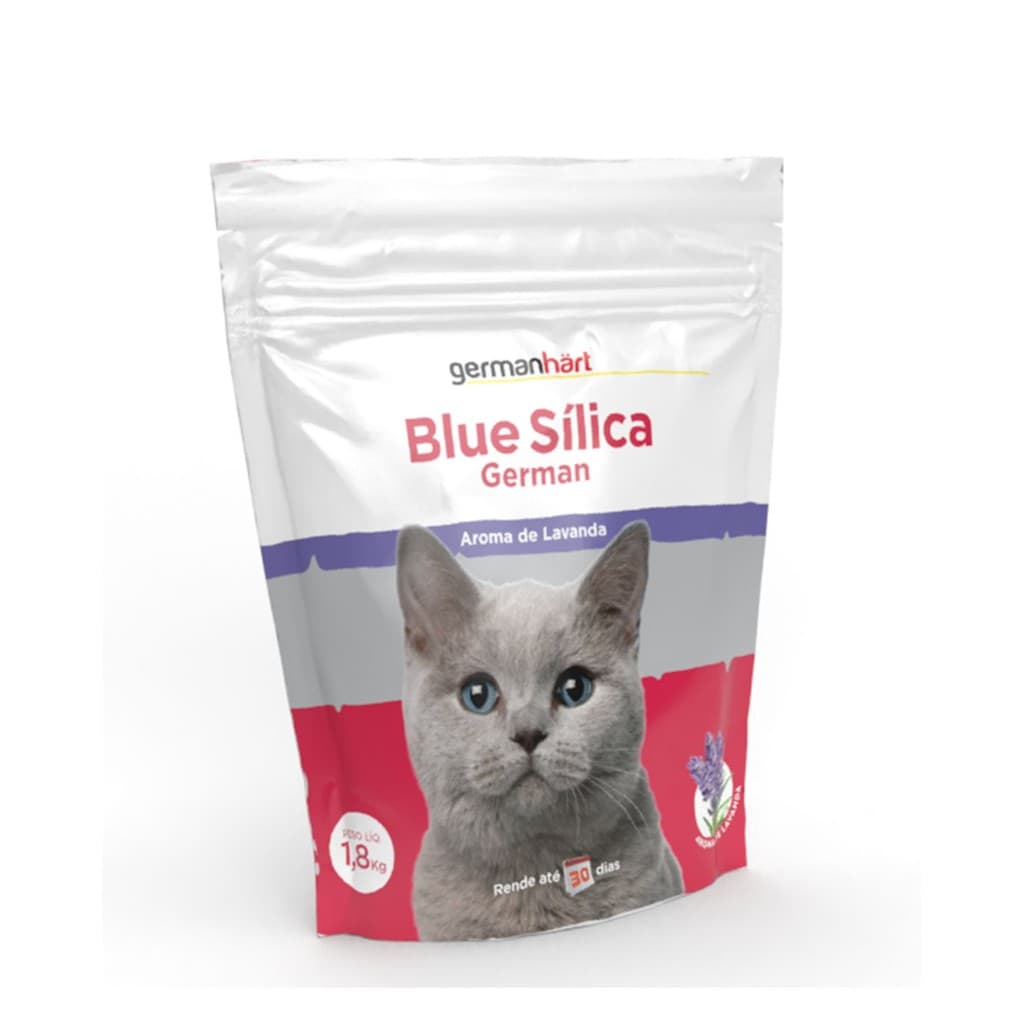 Areia Sanitária Pet Gato Cristais Blue Sílica Lavanda 1,8kg