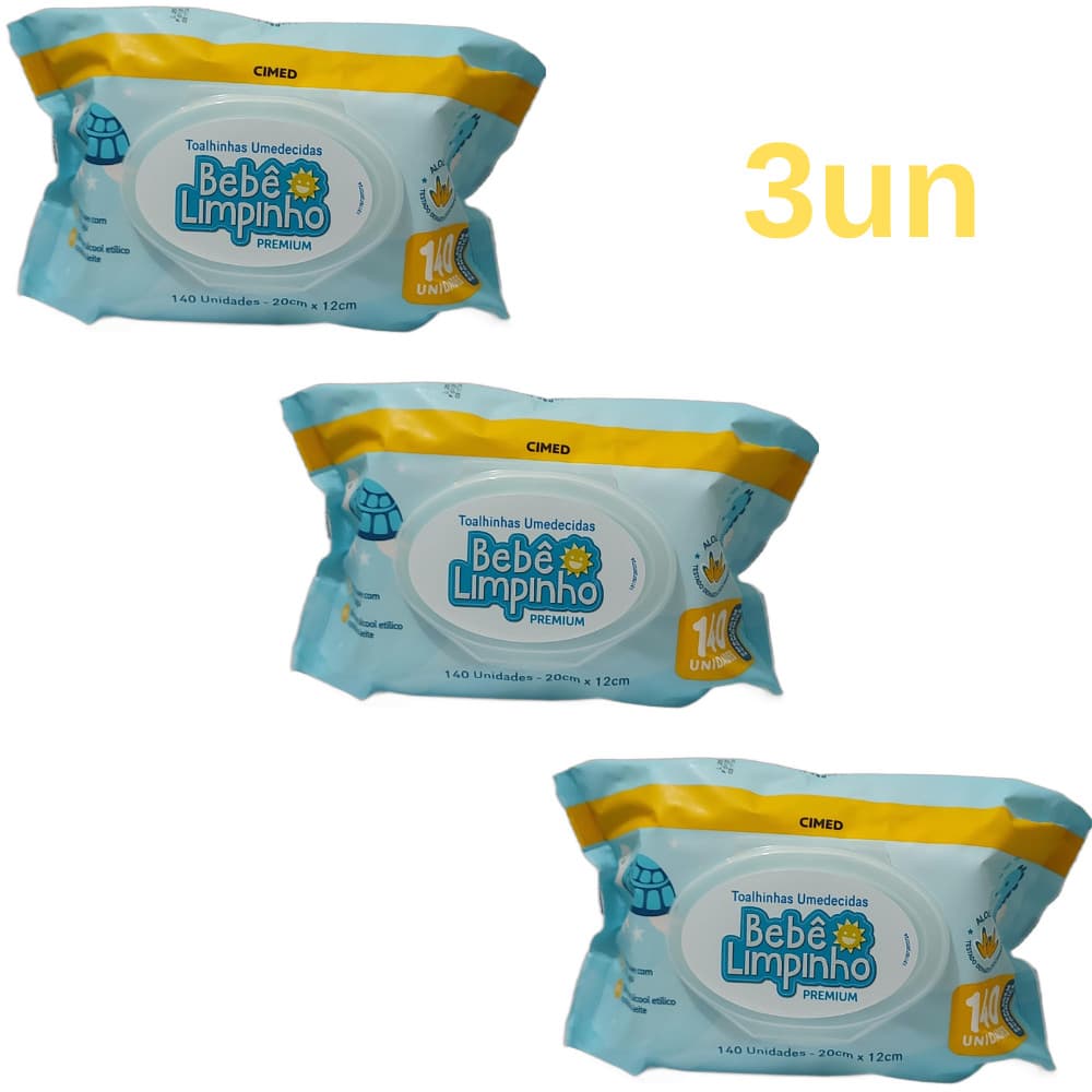 KIT COM 420 TOALHAS UMEDECIDAS BEBE LIMPINHO PREMIUM - CIMED
