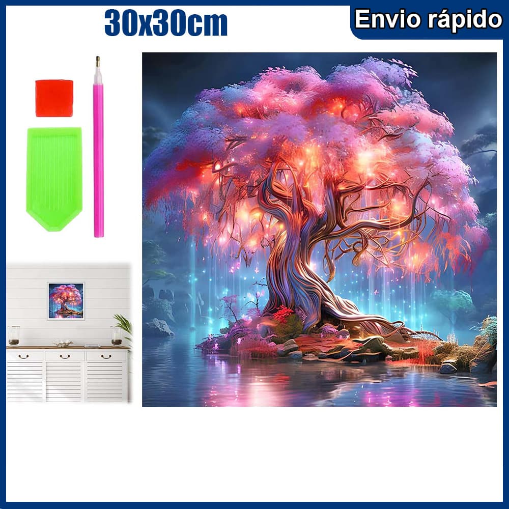 30x30cm Árvore de Vidro Colorida Pintura Diamante 5D Pintura de Diamante Kits De Pintura Diamante Para Adultos Quadrado