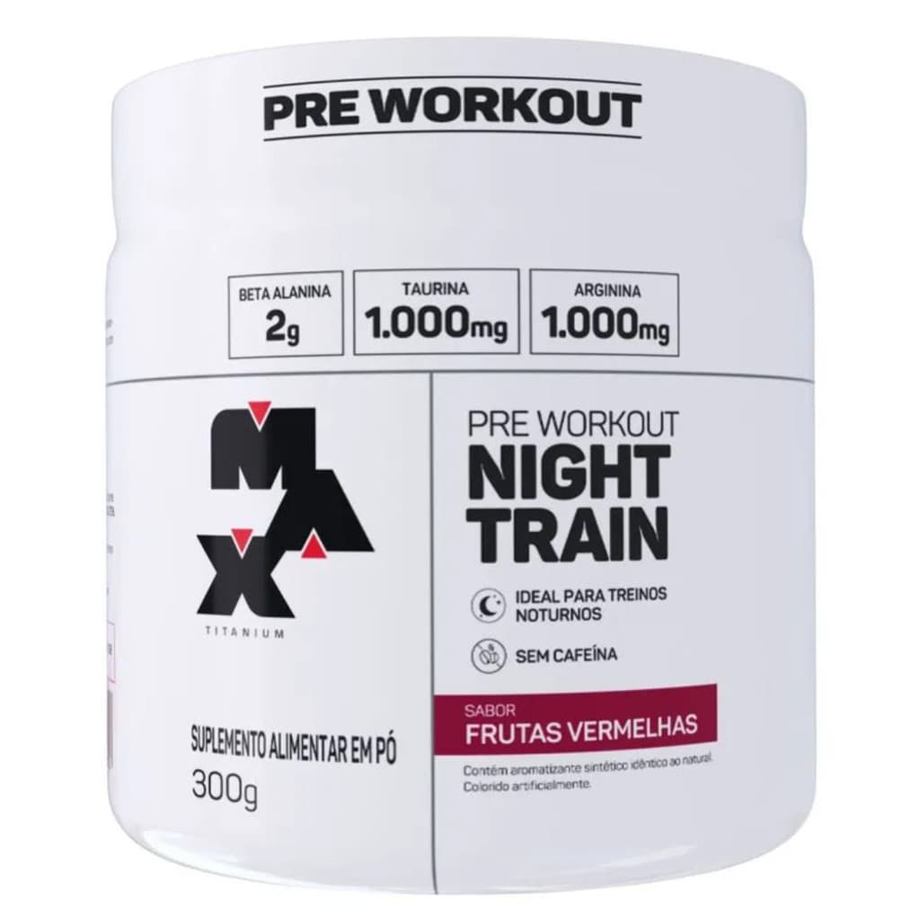 Pré Treino Night Train (Sem Cafeína) Pote 300g - Max Titanium