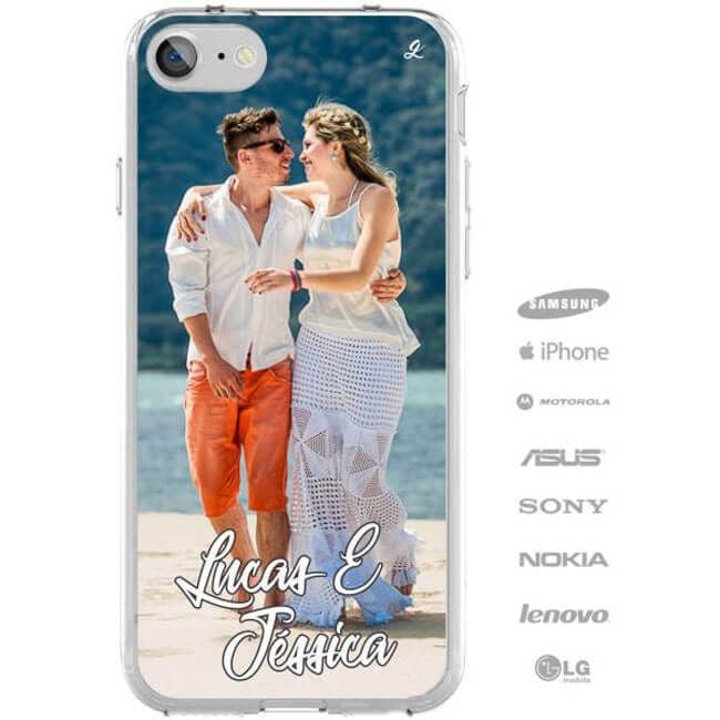 Capinha de Celular com Foto e Nome Casal - Diversos celulares