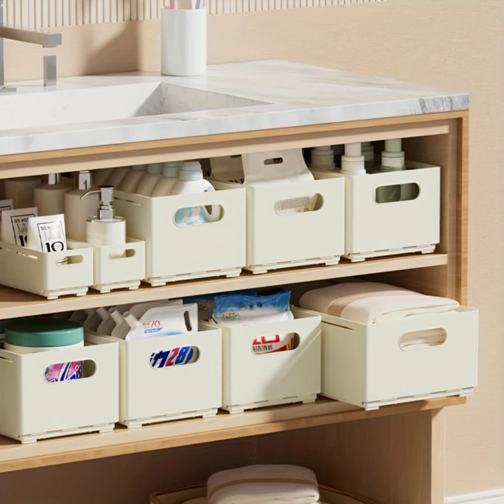 Cesto Organizador Retrátil Com Gaveta e Alça Multiuso Para Banheiro Cozinha Mesa e Armário