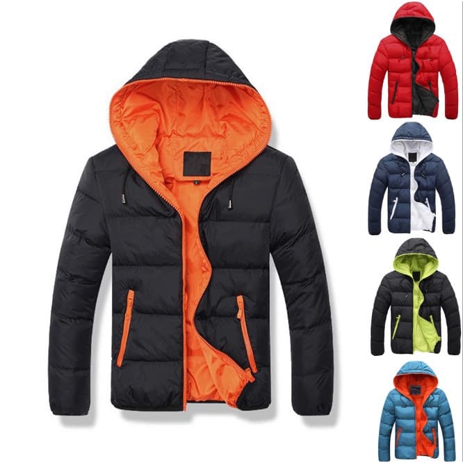 Plus Size Jaqueta Puffer Masculina Bobojaco Acolchoada Com Capuz e Zíper Quente Casaco Para Inverno Corta Vento