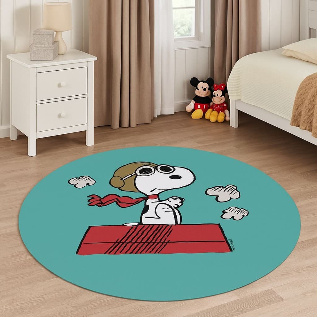 Tapete Redondo Decorativo 88cm Antiderrapante para Sala e Quarto 2122
