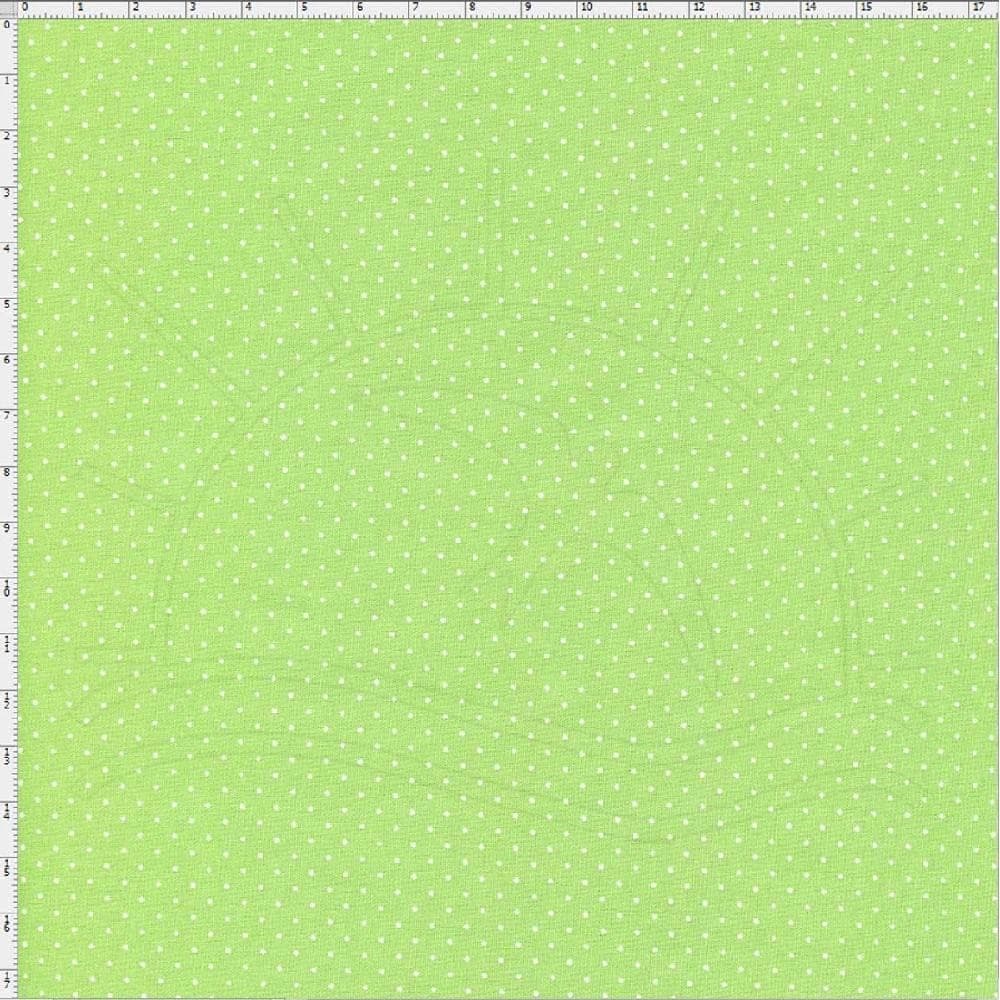 Tecido Estampado Para Patchwork - Composê Poá Verde Pistache Cor 1591 (0,50X1,40)