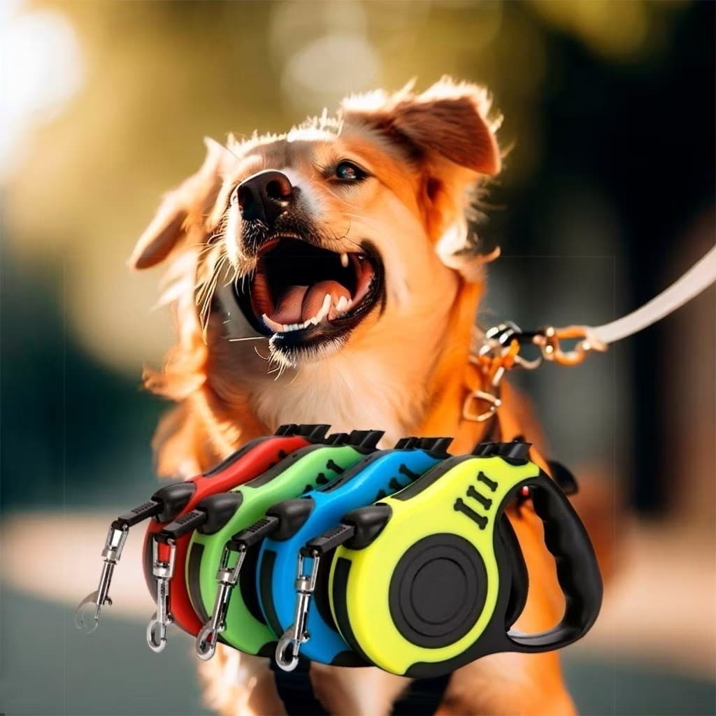 Guia Retrátil para Cachorro com Trava Automática Coleira Extensível Resistente Passeio Seguro Pet