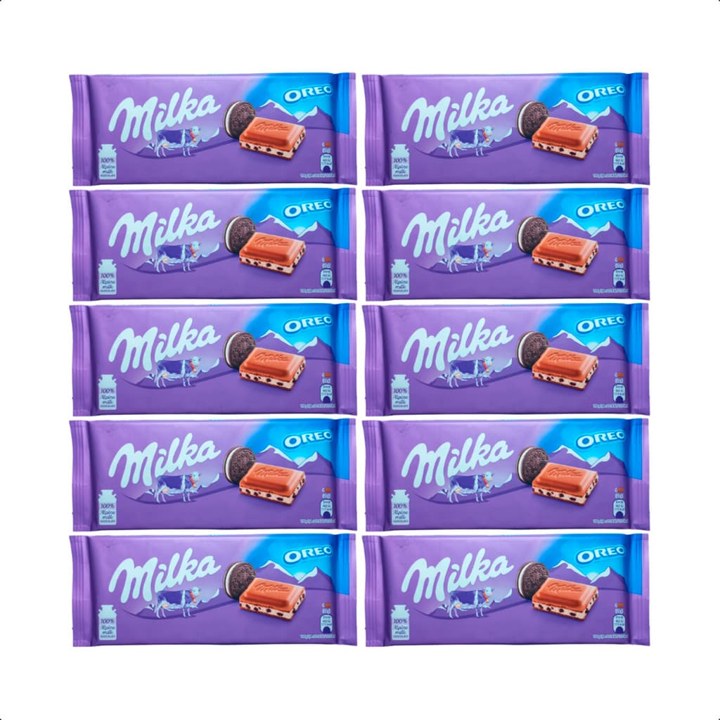 Kit 10 Barras Milka Oreo Chocolate Importado 100g