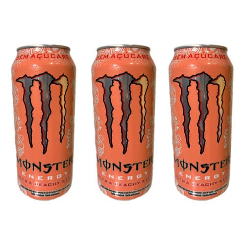 Kit 3 Energético Monster Zero Açúcar Ultra Peachy Keen 473ml