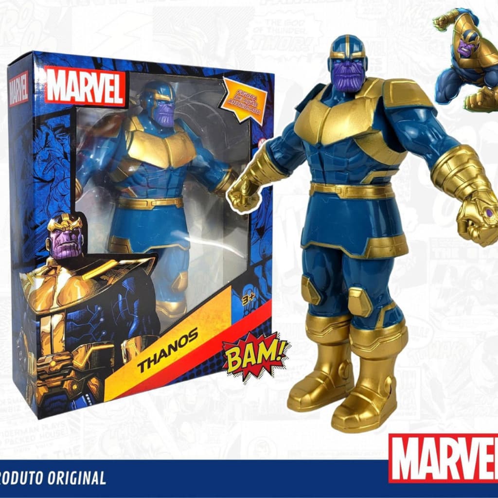 Boneco Thanos Vingadores Grande Brinquedo Articulado Marvel 22cm Original