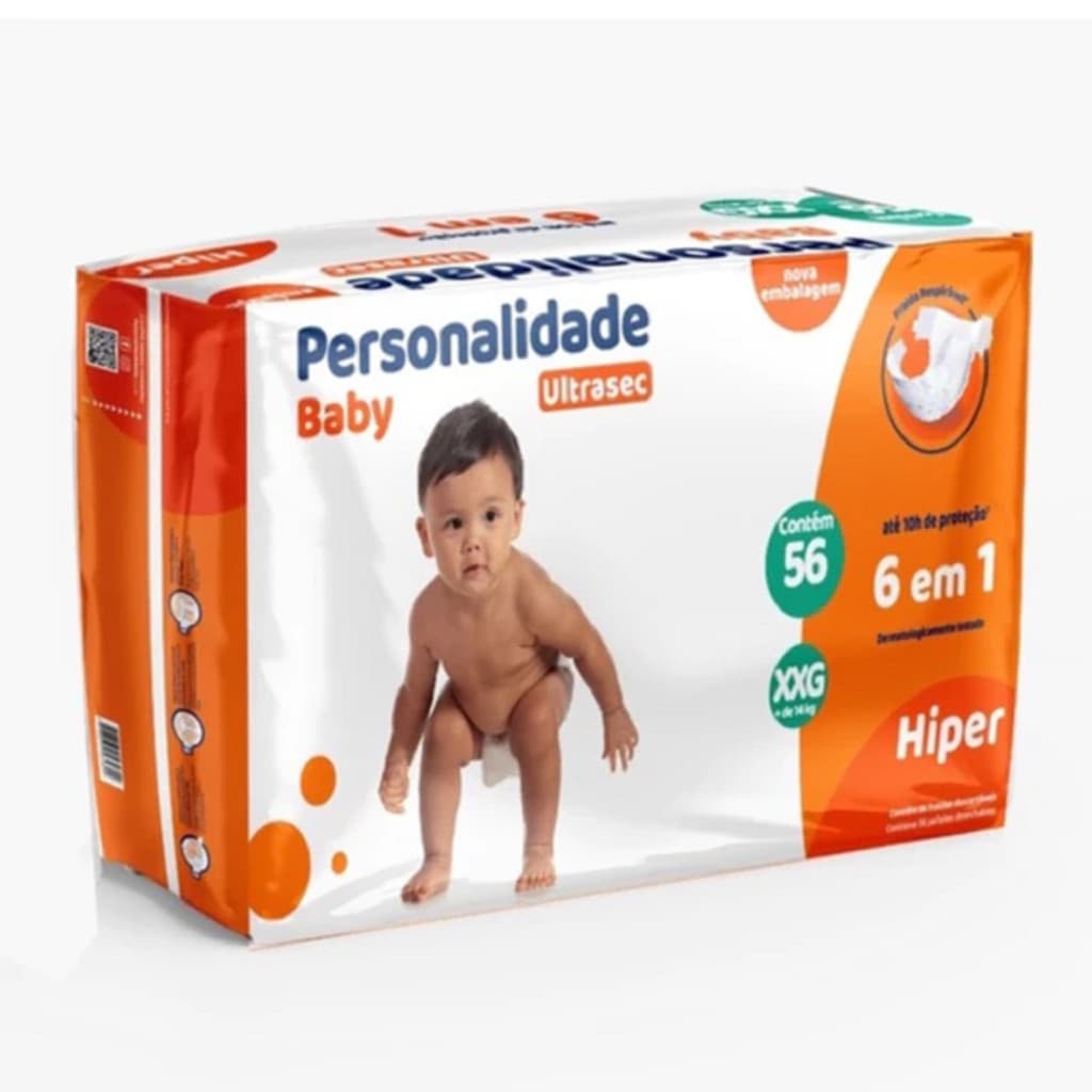 Fralda Personalidade Baby Ultrasec Hiper XXG Com 56 Fraldas