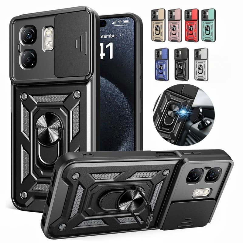 Armadura Funda Para infinix Quente 50i Caso Proteção Da Câmera Suporte Do Anel Carro Capa Traseira Hot50i 50 i X6531 Coq