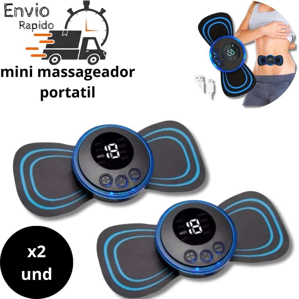 kit 2  massageador eletrico relaxante muscular estimulante sanguineo ems estimulador