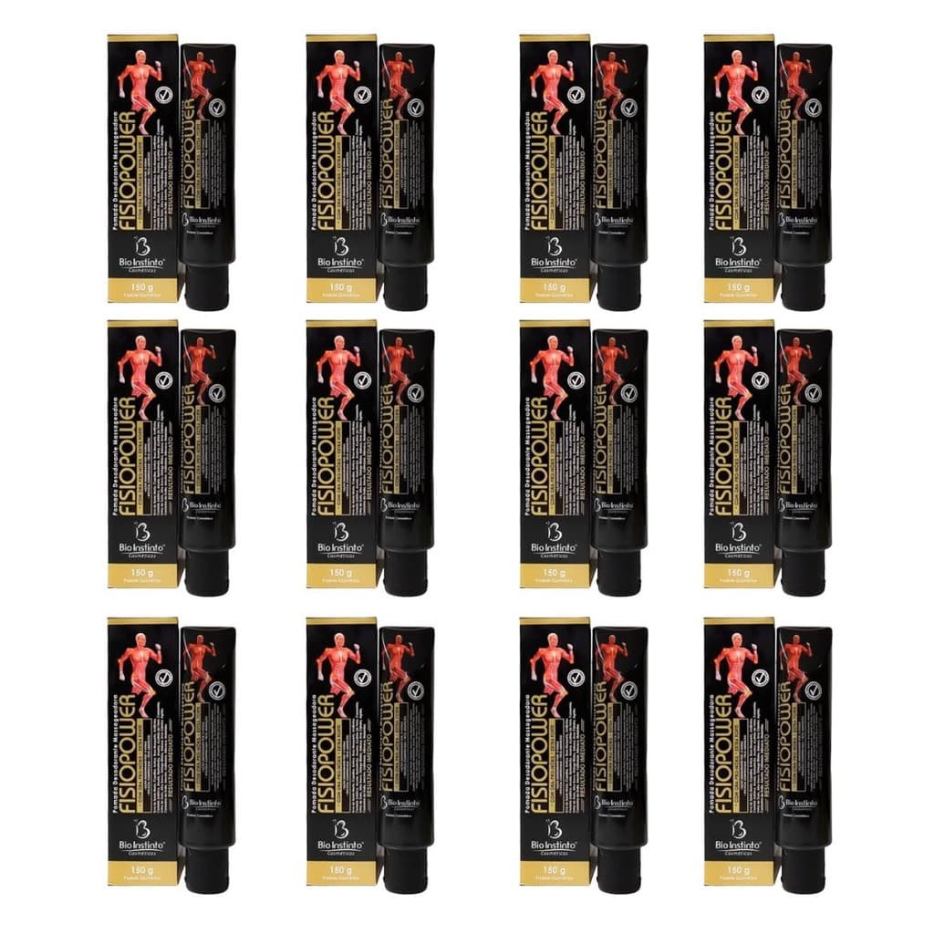 Kit com 12 Pomadas Massageadora Fisio Power 150g - Bio Instinto