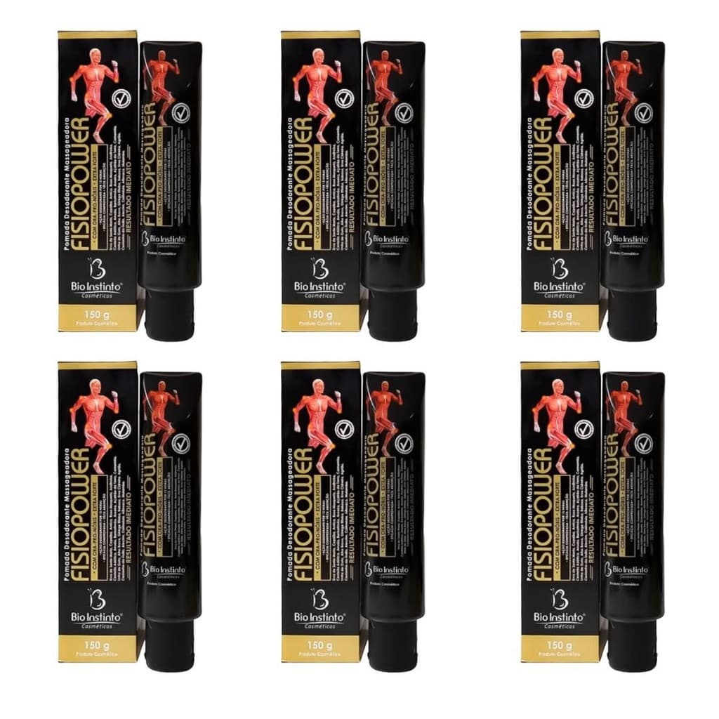 Kit com 6 Pomadas Massageadora Fisio Power 150g - Bio Instinto