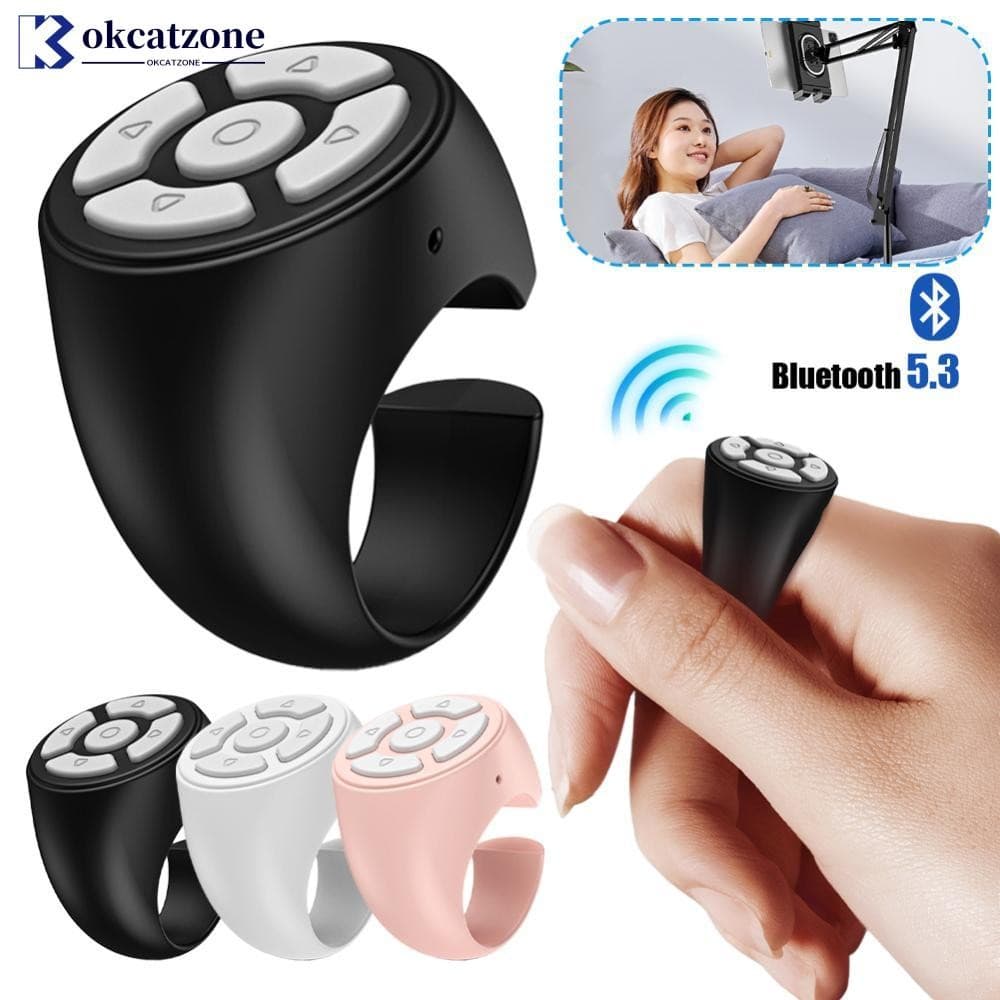 OKCATZONE Portátil Blutooth Controle Remoto Rolagem Dedo Vídeo Para Celular Selfie Stick Página Automática Controlador D