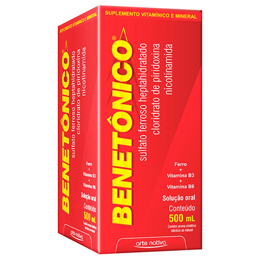 Ferro com Vitamina B Benetônico Suplemento Alimentar de 500ml Arte Nativa