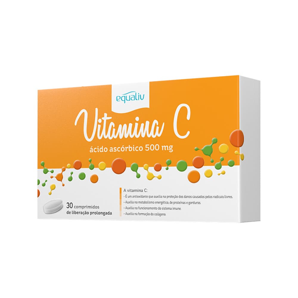 Vitamina C 500mg Suplemento Alimentar - 30 Cpr - Equaliv