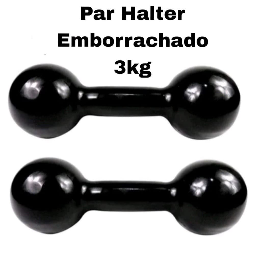 Par De Halter Emborrachado, Revestido Para Musculação Treinos Academia 3 Kg