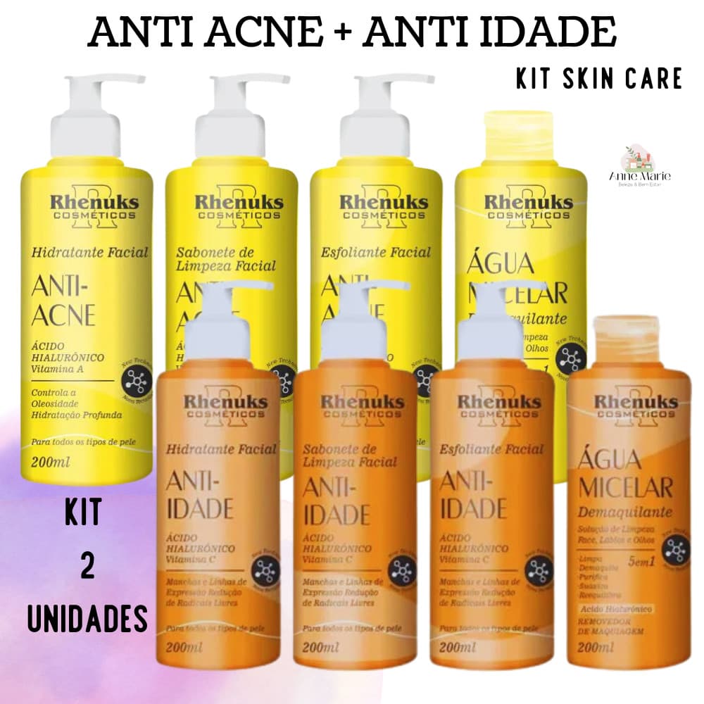 KIT DE SKIN CARE ANTI ACNE + ANTI IDADE RHENUKS