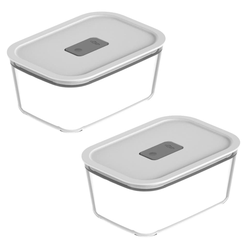 Kit Potes 1200ml Marmita C/ Tampa Hermética Vidro Transparente Cozinha Organizador Alimento Multiuso Geladeira